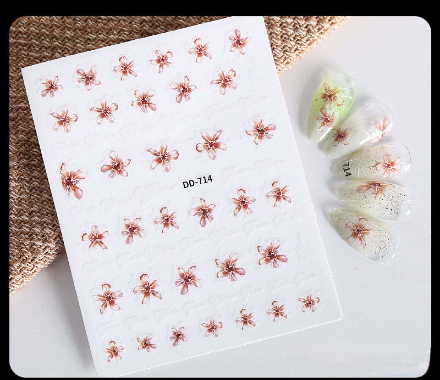 Sticker nail hoa gắn trang trí móng