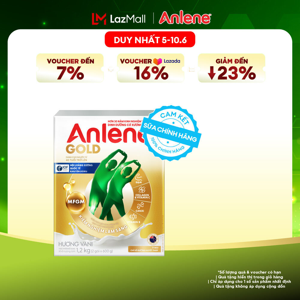 [Voucher giảm đến 26%]Sữa Bột Anlene Gold Hương Vani 1.2Kg
