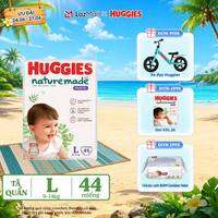 [Chỉ 25-29.06 QUÀ TẶNG ĐƠN 399K](Mua 1 tặng 1) Tã/Bỉm quần HUGGIES PLATINUM NatureMade L44 (9-14kg)-Gói Jumbo 44 miếng