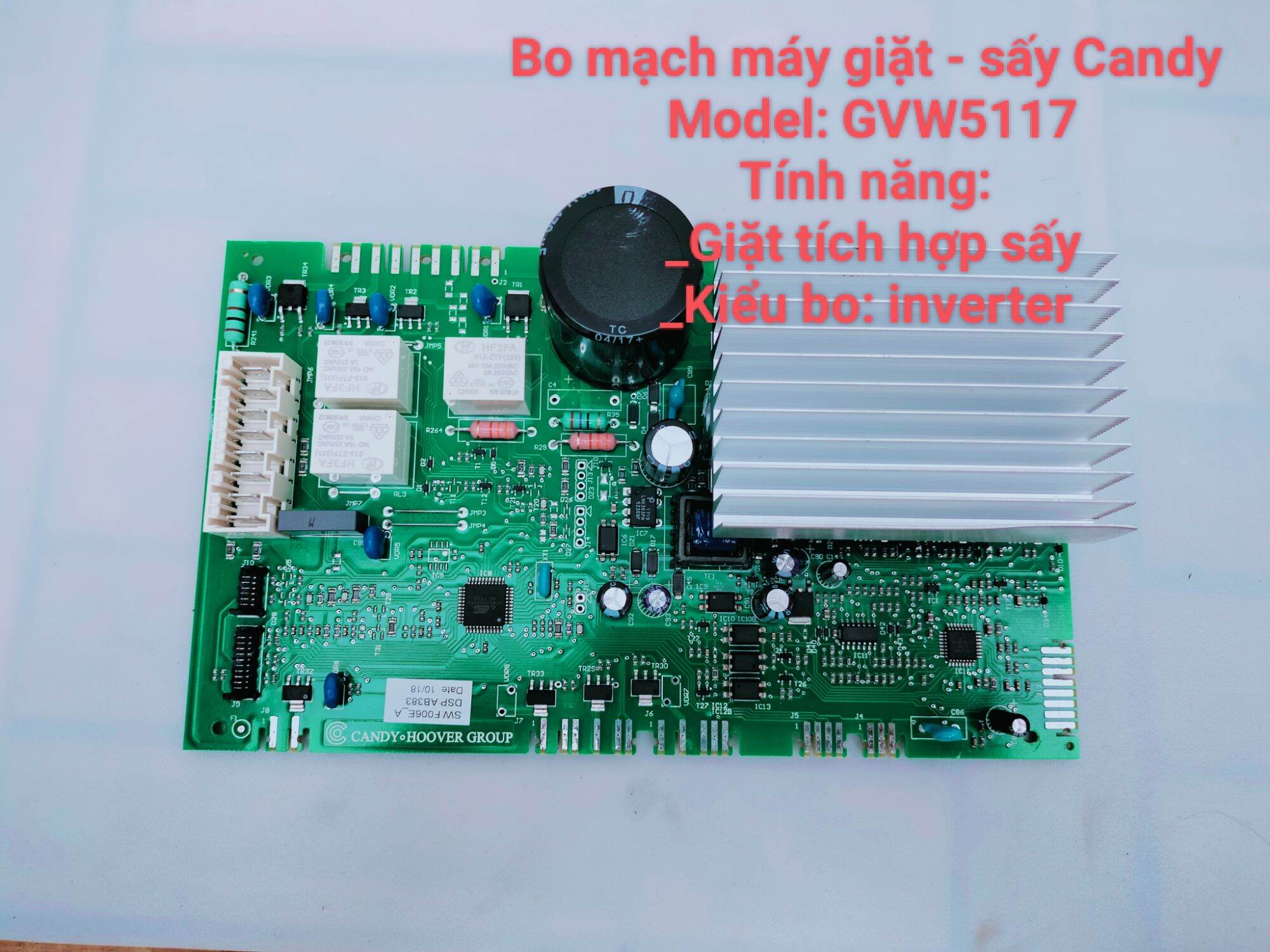 Bo mạch máy giặt sấy candy gvw5117