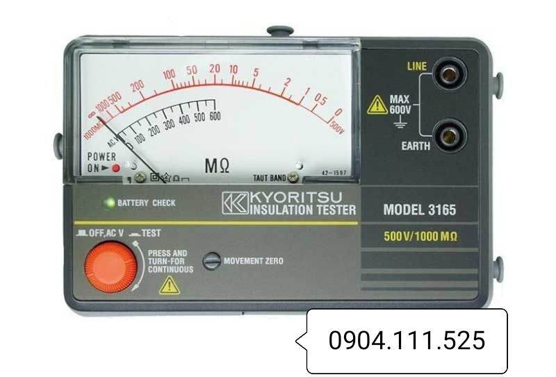 [HCM]Đồng hồ đo điện trở cách điện KYORITSU 3165 (500V/1000MΩ)