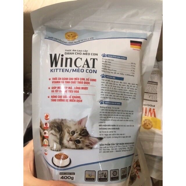 Thức ăn hạt dành cho mèo con wincat kitten 400g