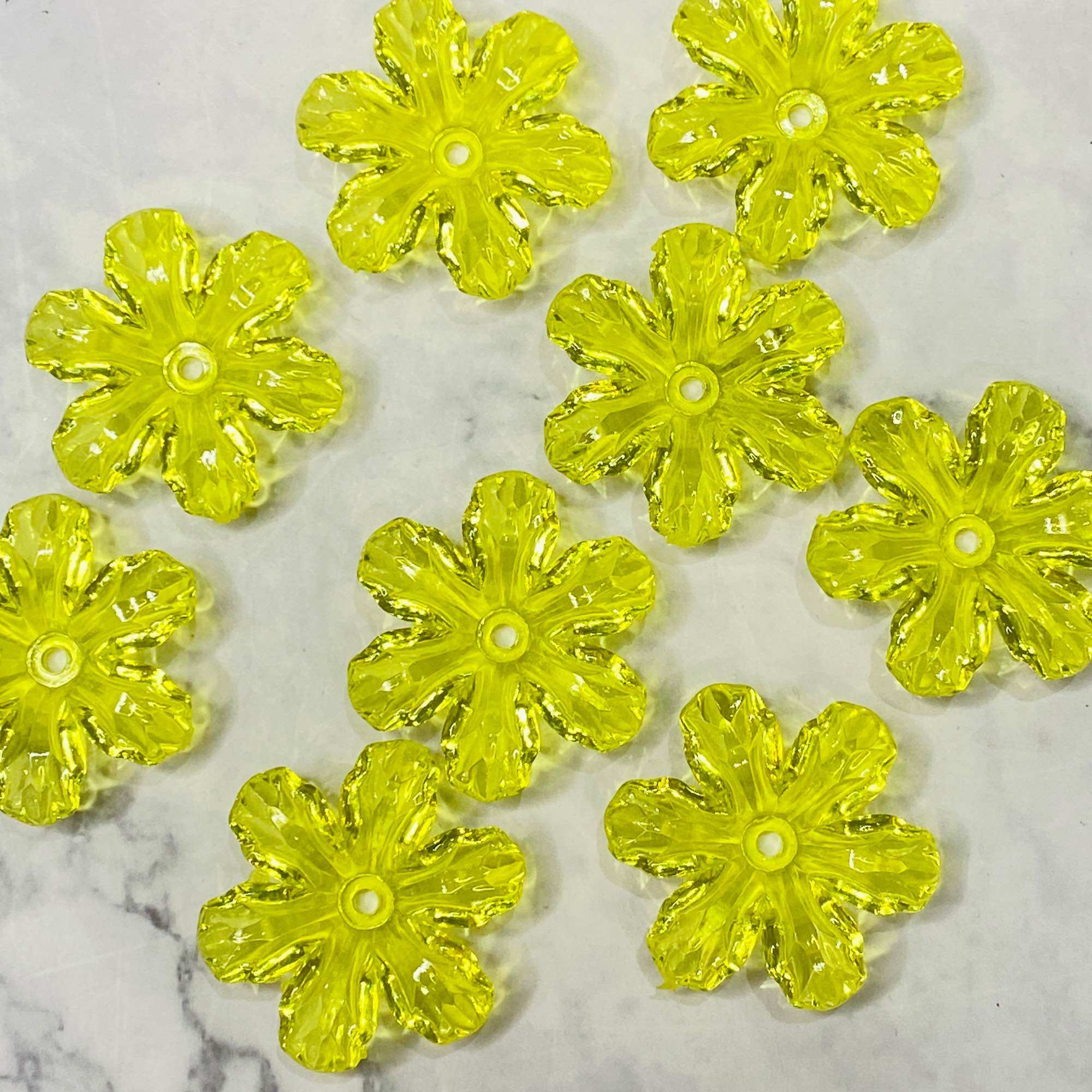 100g hoa đúc pha lê nhựa 6 cánh 30mm