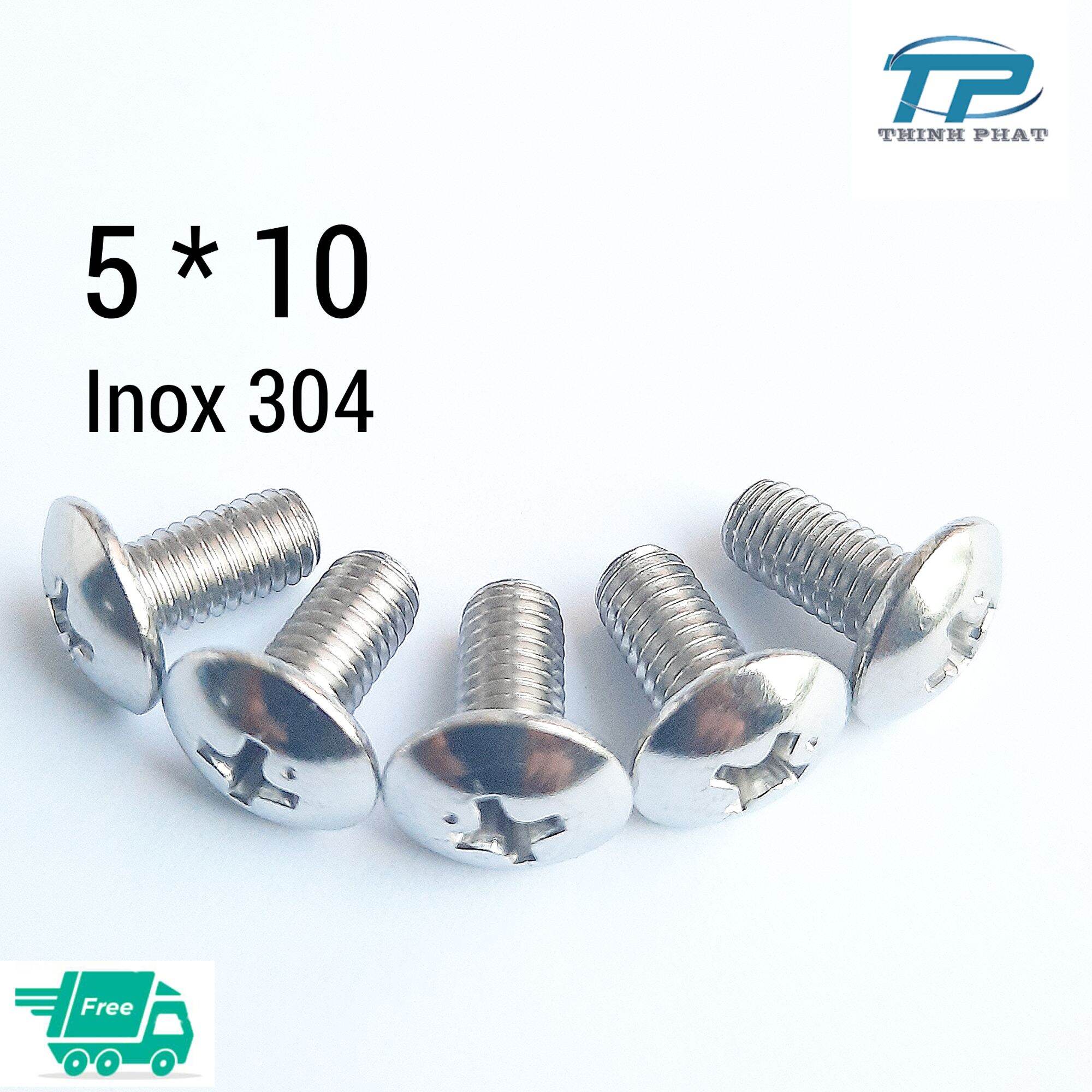 30 con Vít inox 304 nguyên chất M5 * 10 [ đầu dù ren mịn ] chọn mua 30 , 50  hoăc 100 con sẽ rẻ hơn