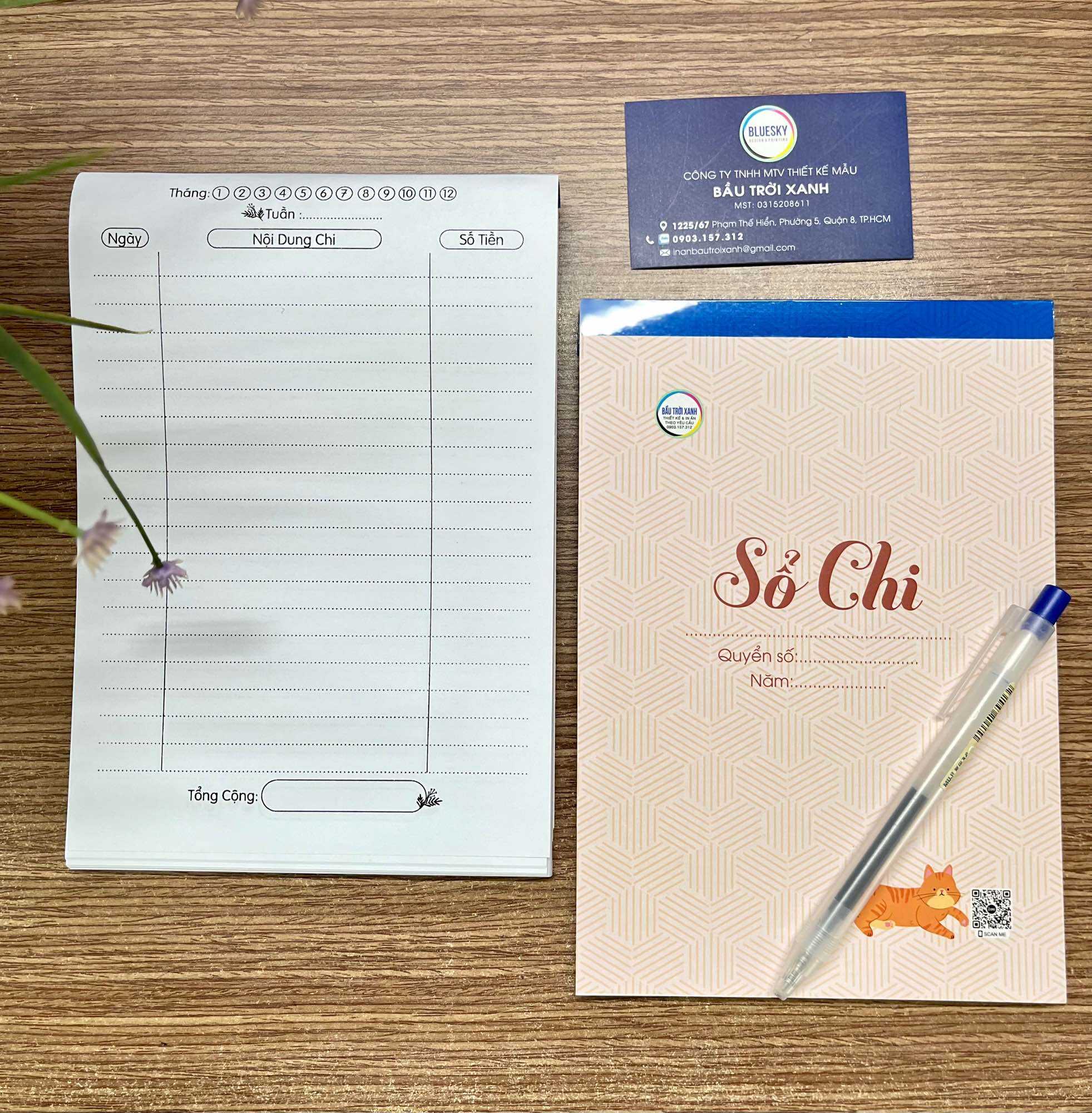 Sổ thu - sổ chi riêng lẻ khổ a5 / 70 tờ giấy dày