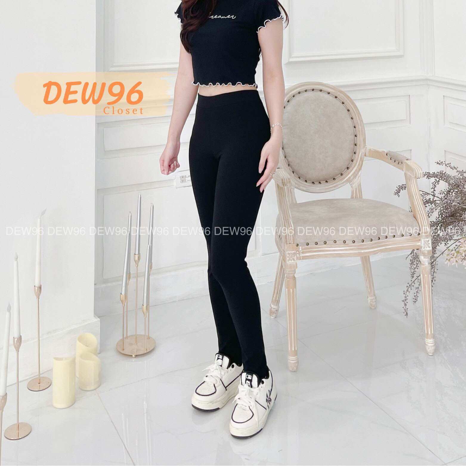 Quần legging nữ lưng cao cạp chun chất vải Umi co giãn