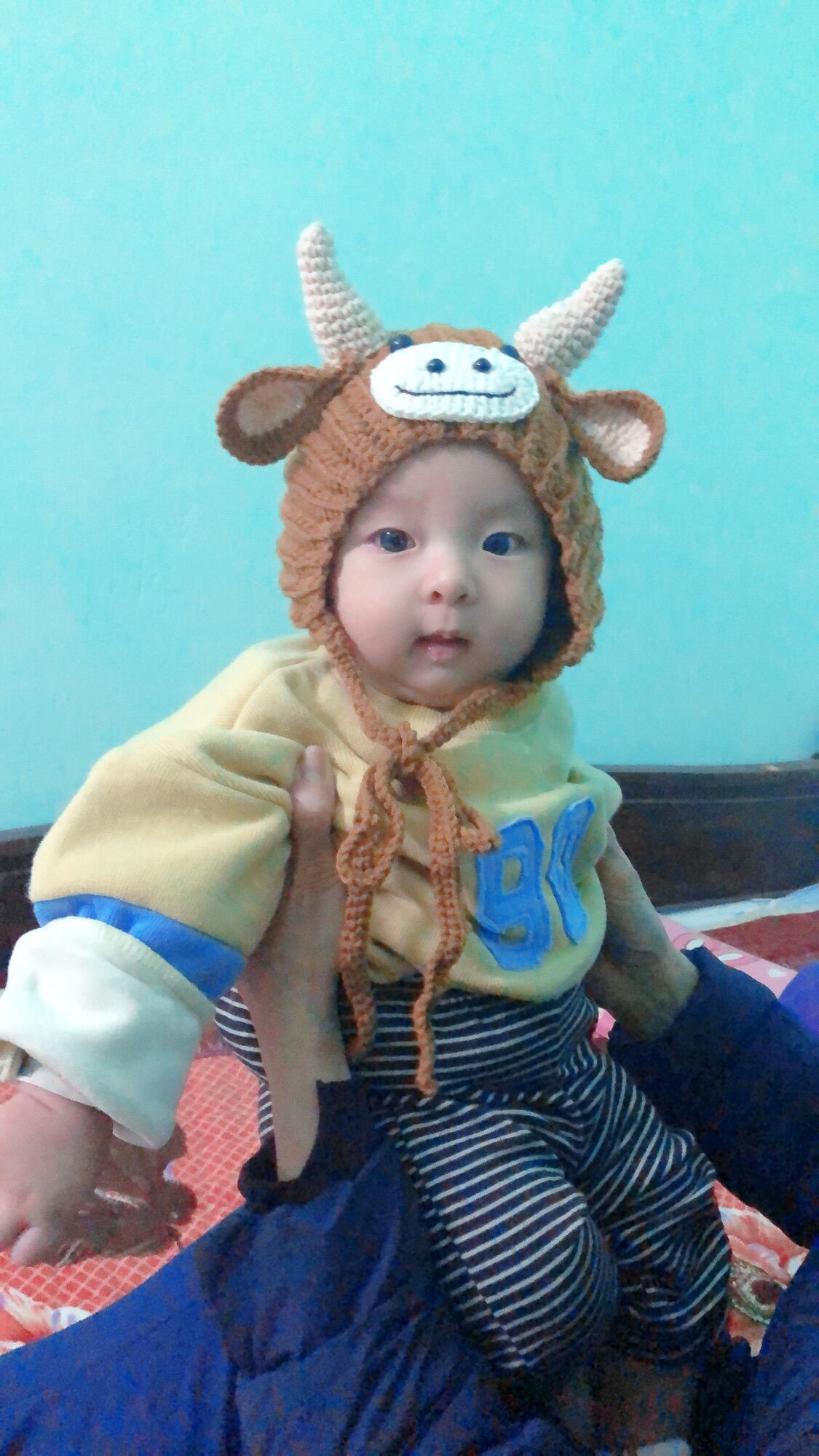 Mũ len cho bé set mũ trâu bonnet cho bé trai