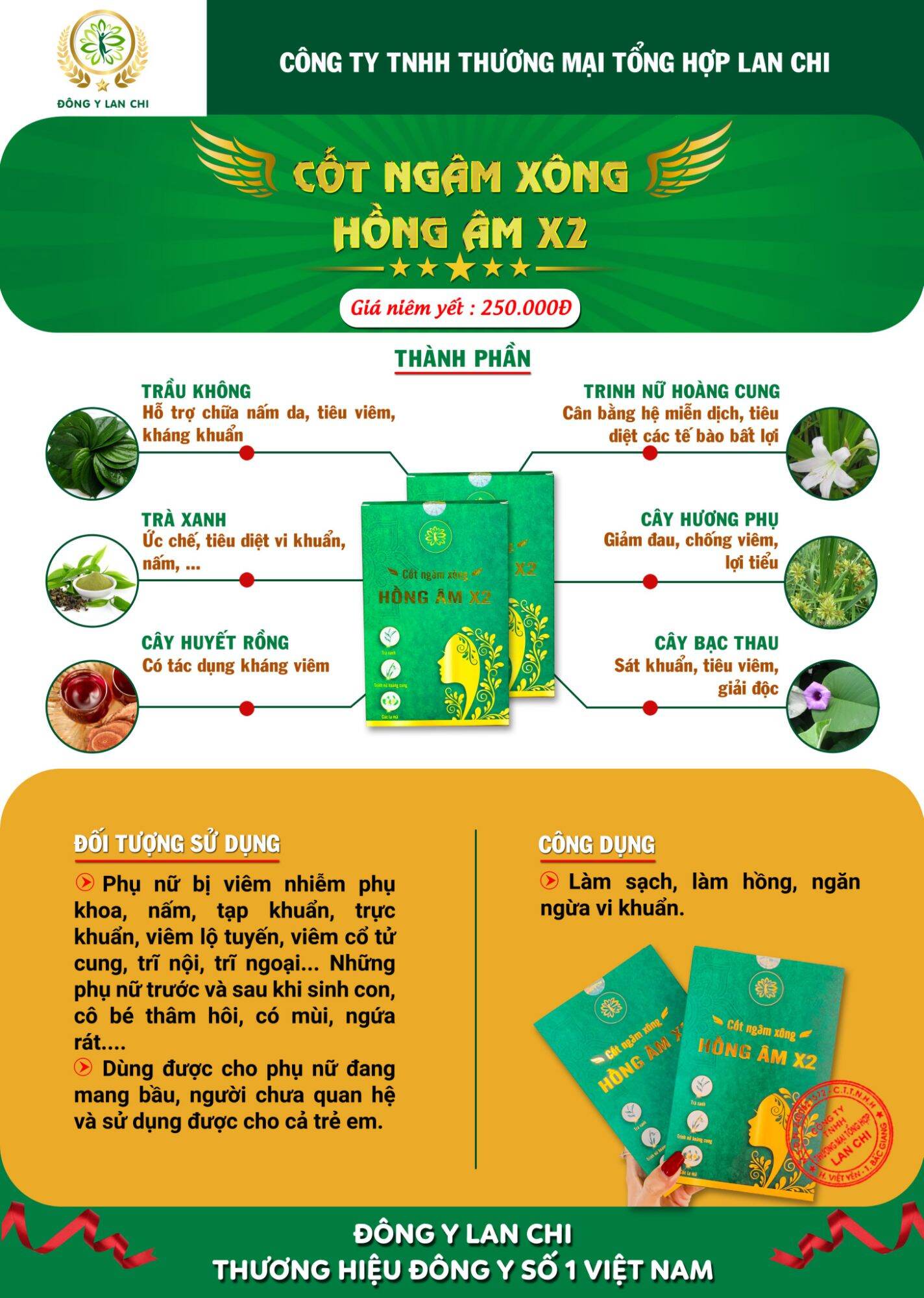 Xông ngâm phụ khoa Lan Chi X2