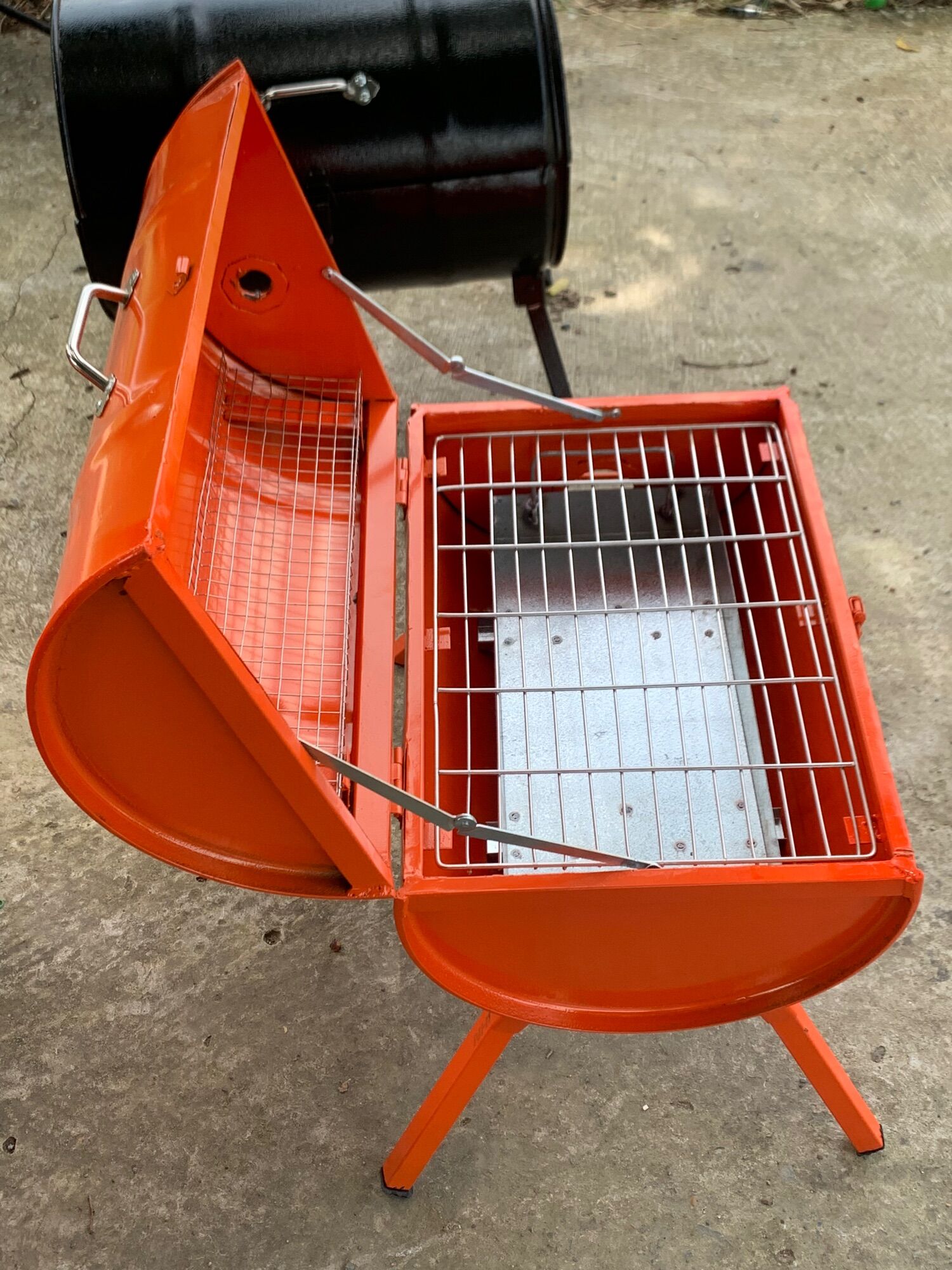 Lò nướng than thùng phuy mini