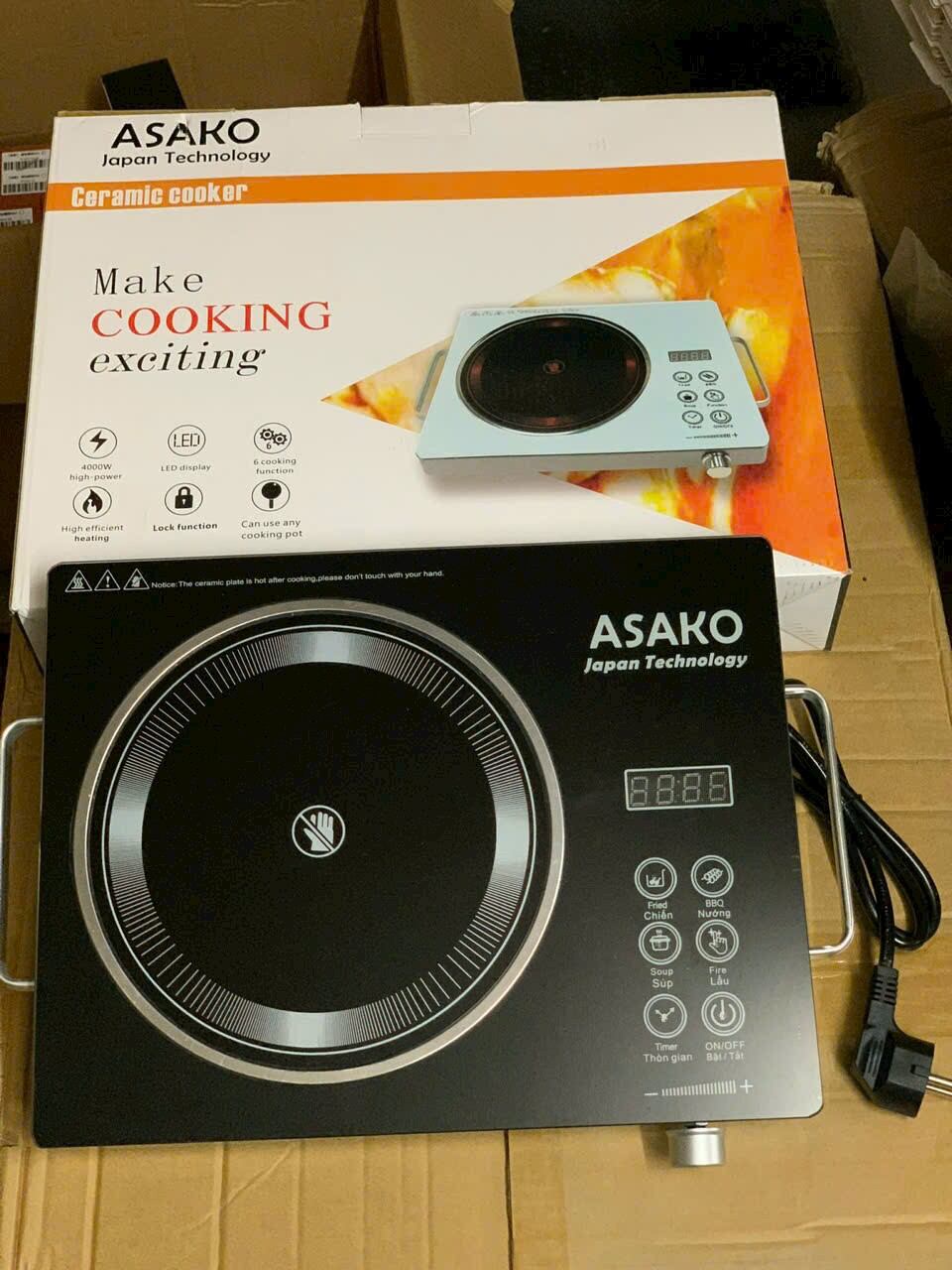 BẾP HỒNG NGOẠI ASAKO 3500w , công suất lớn, phím cảm ứng , phù hợp tất các các loại nồi
