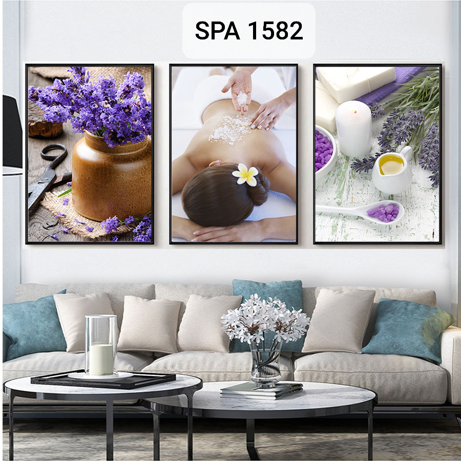 Tranh dán tường spa 1582 Bộ 3 bức tranh dán không khung nhiều size