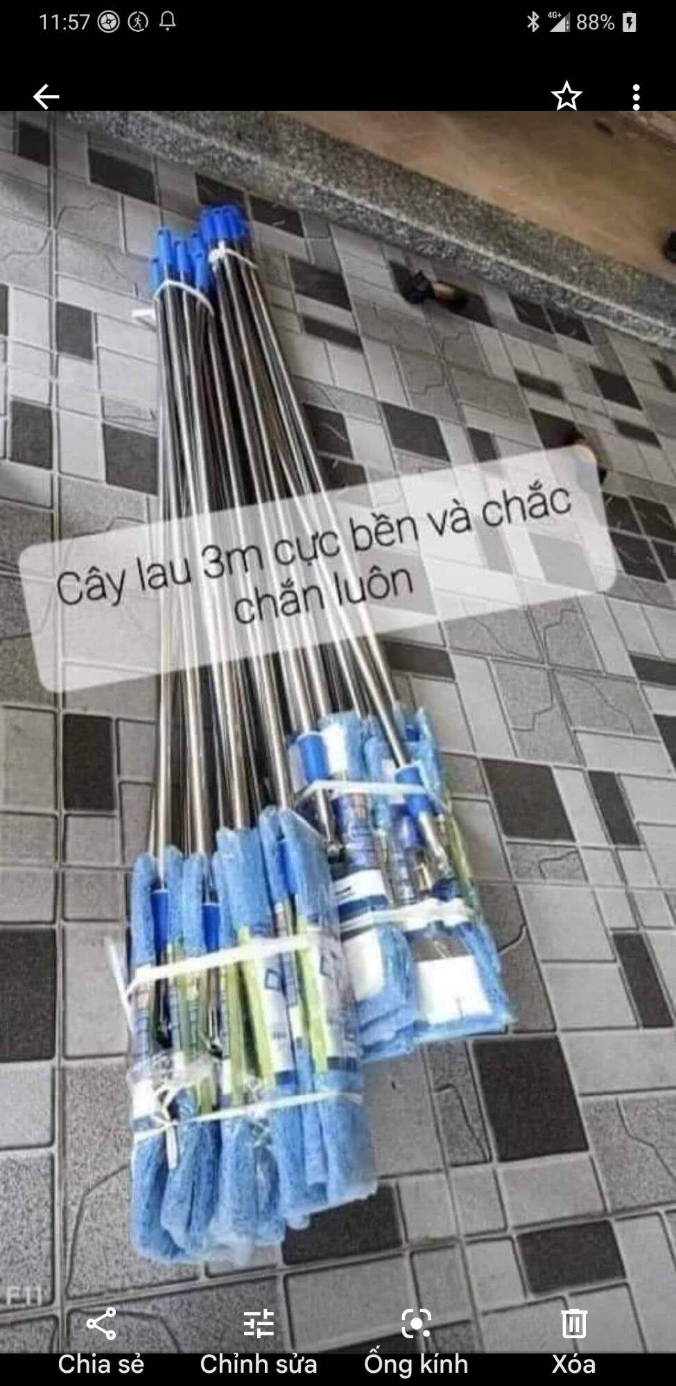 Chổi lau nhà, tường dài 3m size 45cm