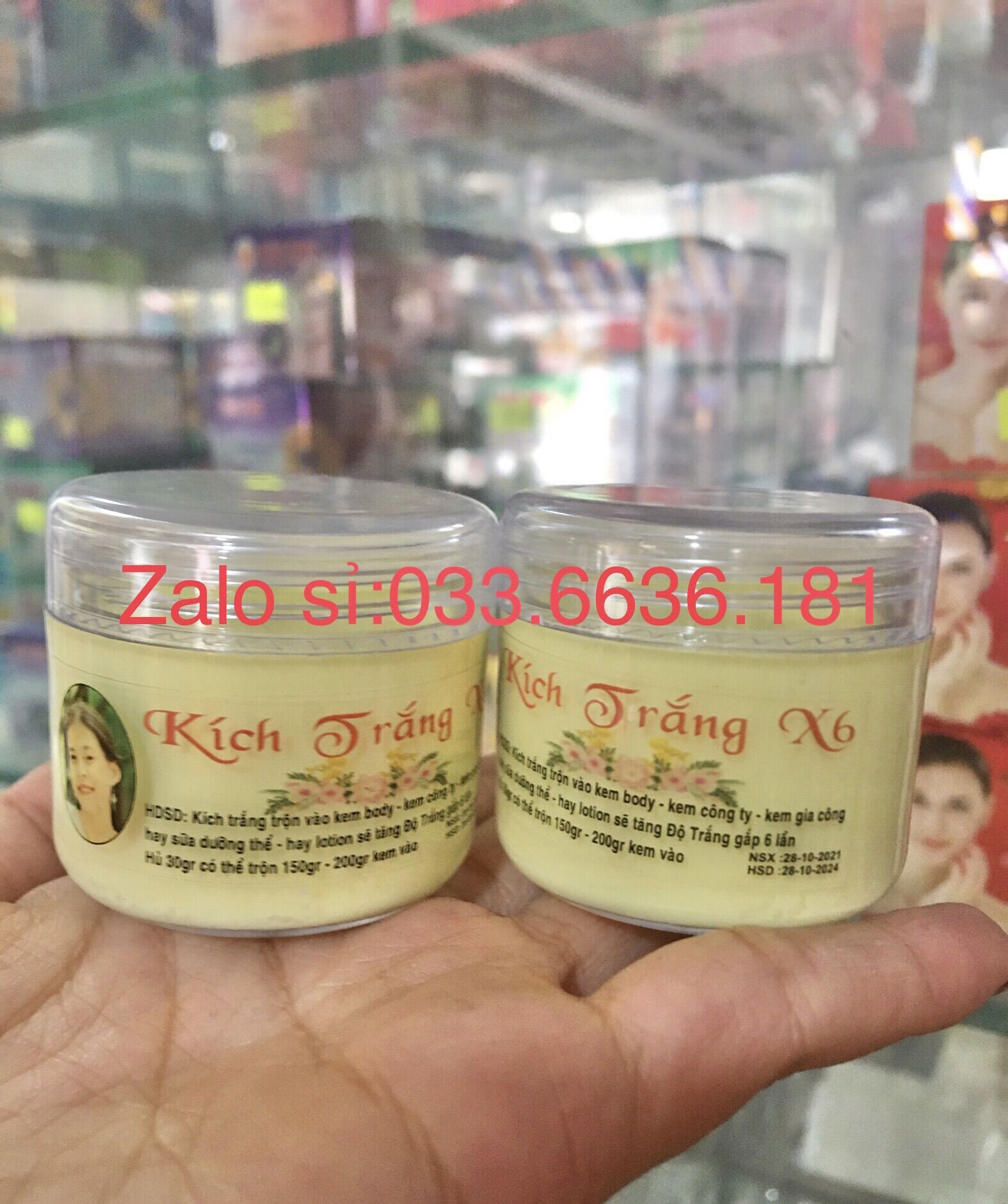 Lẻ 1 hủ kem kích trắng x6 màu vàng