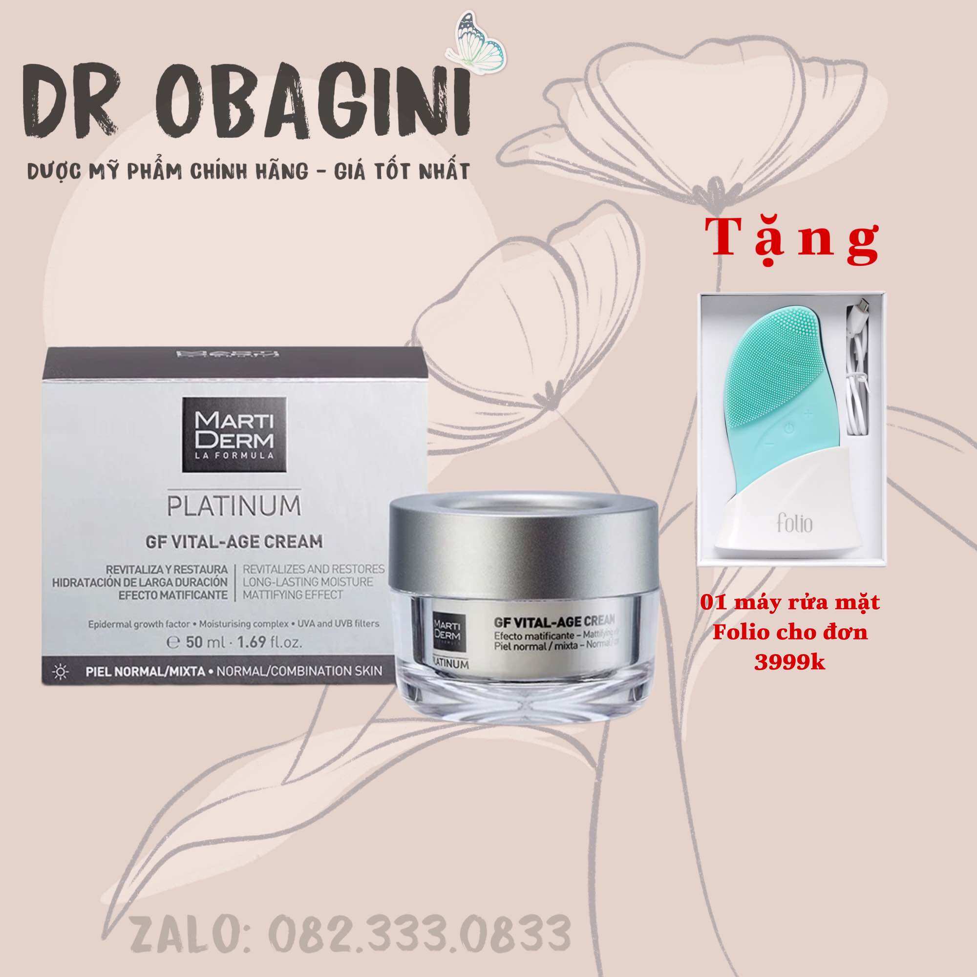 [HCM]Kem Dưỡng Ngày Phục Hồi Chống Lão Hóa Đa Chức Năng - MartiDerm Platinum GF Vital Age Cream normal/mixed Skin (50ml)