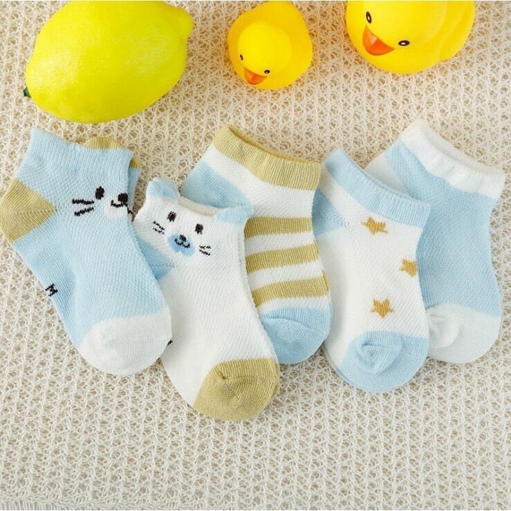 Set 5 đôi vớ mèo cho bé 0_6tháng