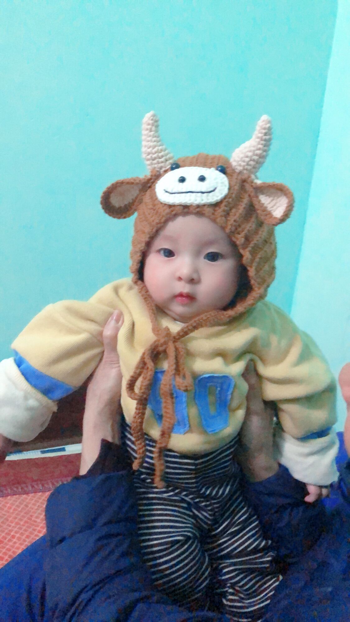 Mũ len cho bé set mũ trâu bonnet cho bé trai