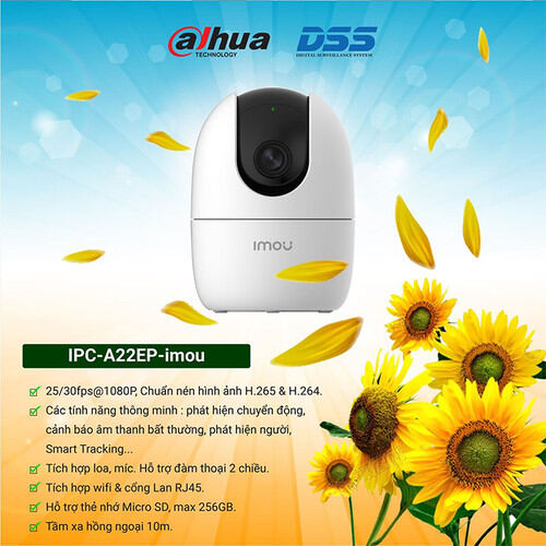 Camera wifi IMOU IPC-A22EP độ phân giải 2.0Mp FullHD 1080p