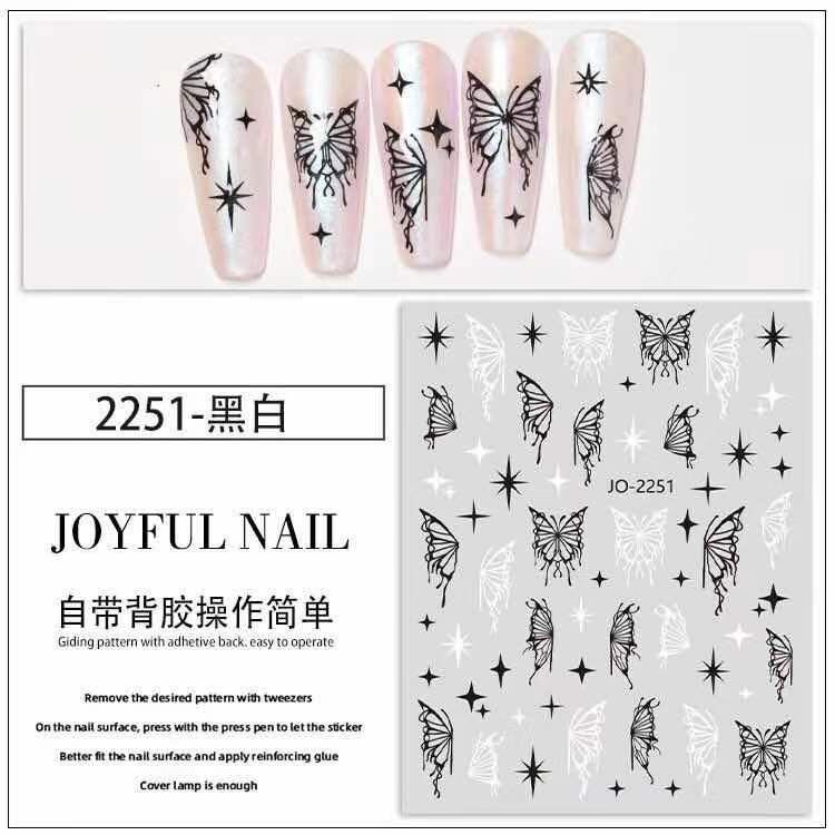 Sticker dán móng trang trí nail hình bướm mẫu mới nhất
