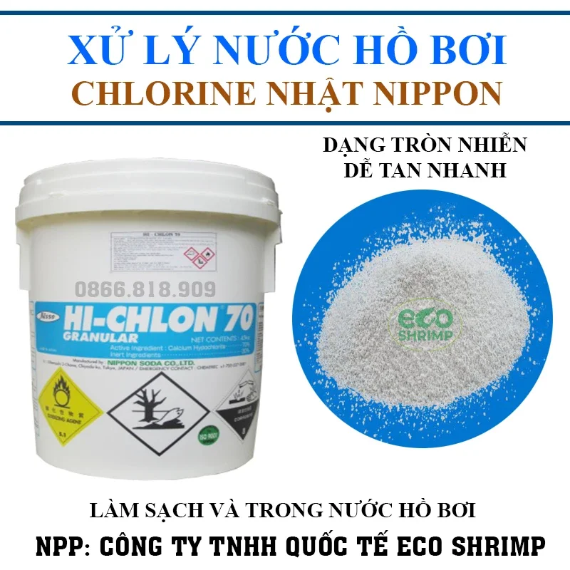 2 kg clo nippon nhật - chlorine 70% xử lý nước hồ bơi