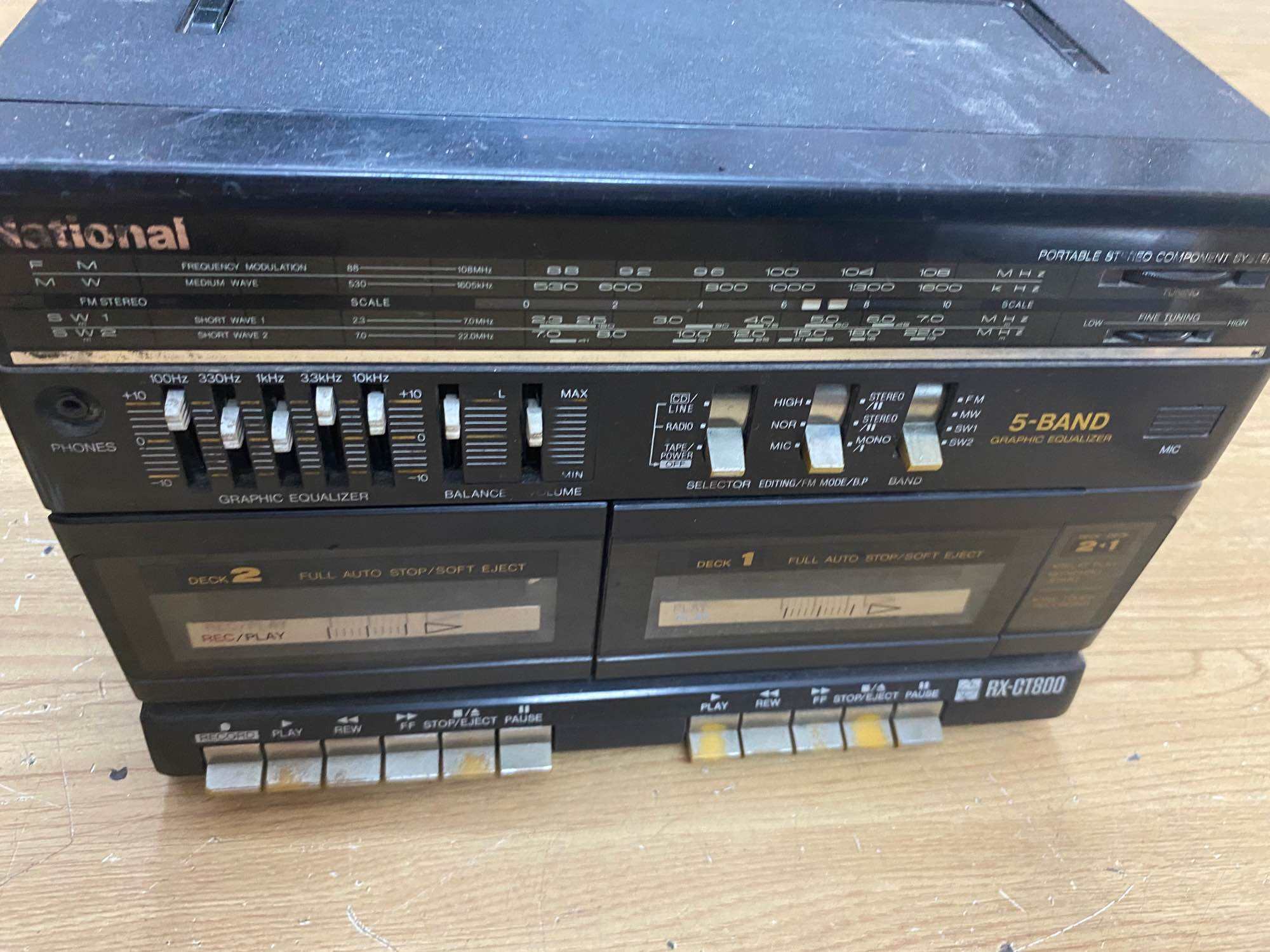 Cục giữa không loa Radio cassette Panasonic RX-CT800, chạy tốt cassette và radio