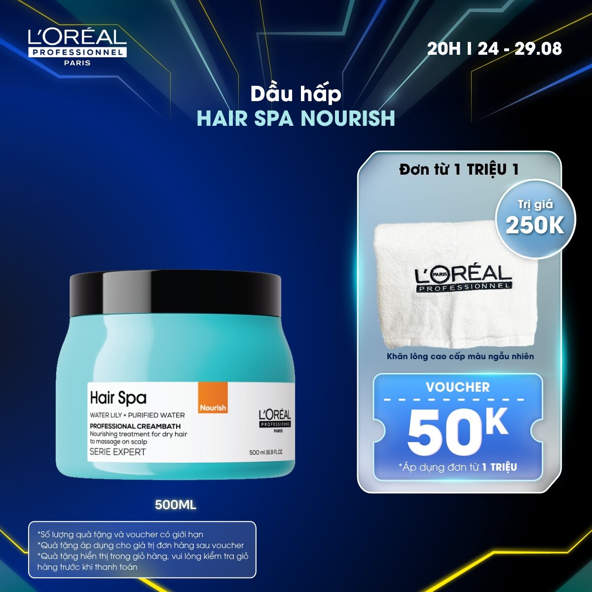 Dầu hấp cấp ẩm suôn mượt L'ORÉAL PROFESSIONNEL Hair Spa Professional Creambath Nourish 490gm