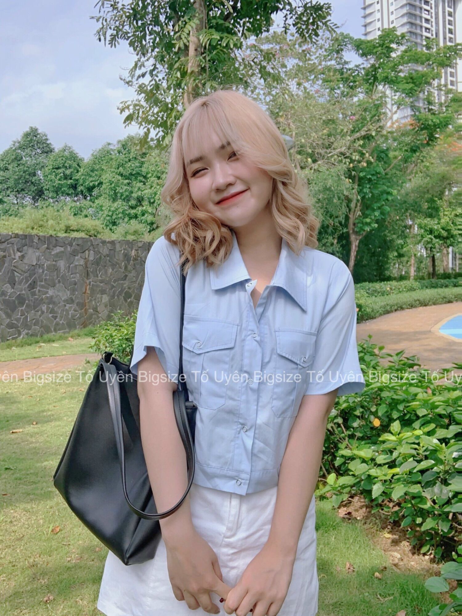 Áo sơ mi croptop khuy bấm 3 màu siêu hot #30