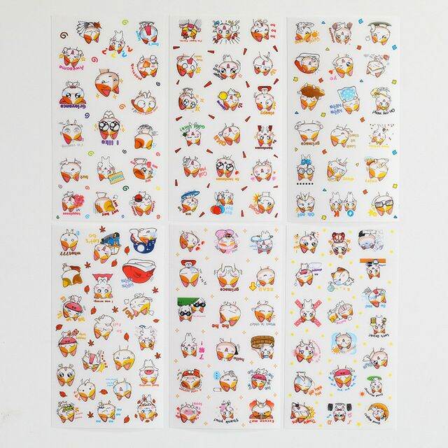 Set 6 tấm sticker mèo dán trang trí