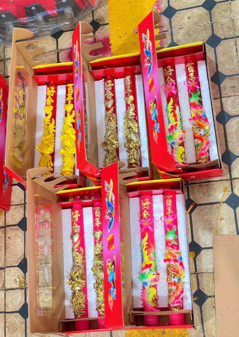 Đèn cầy (nến) cưới Long phụng với 5 mẫu 2,8cm*29cm