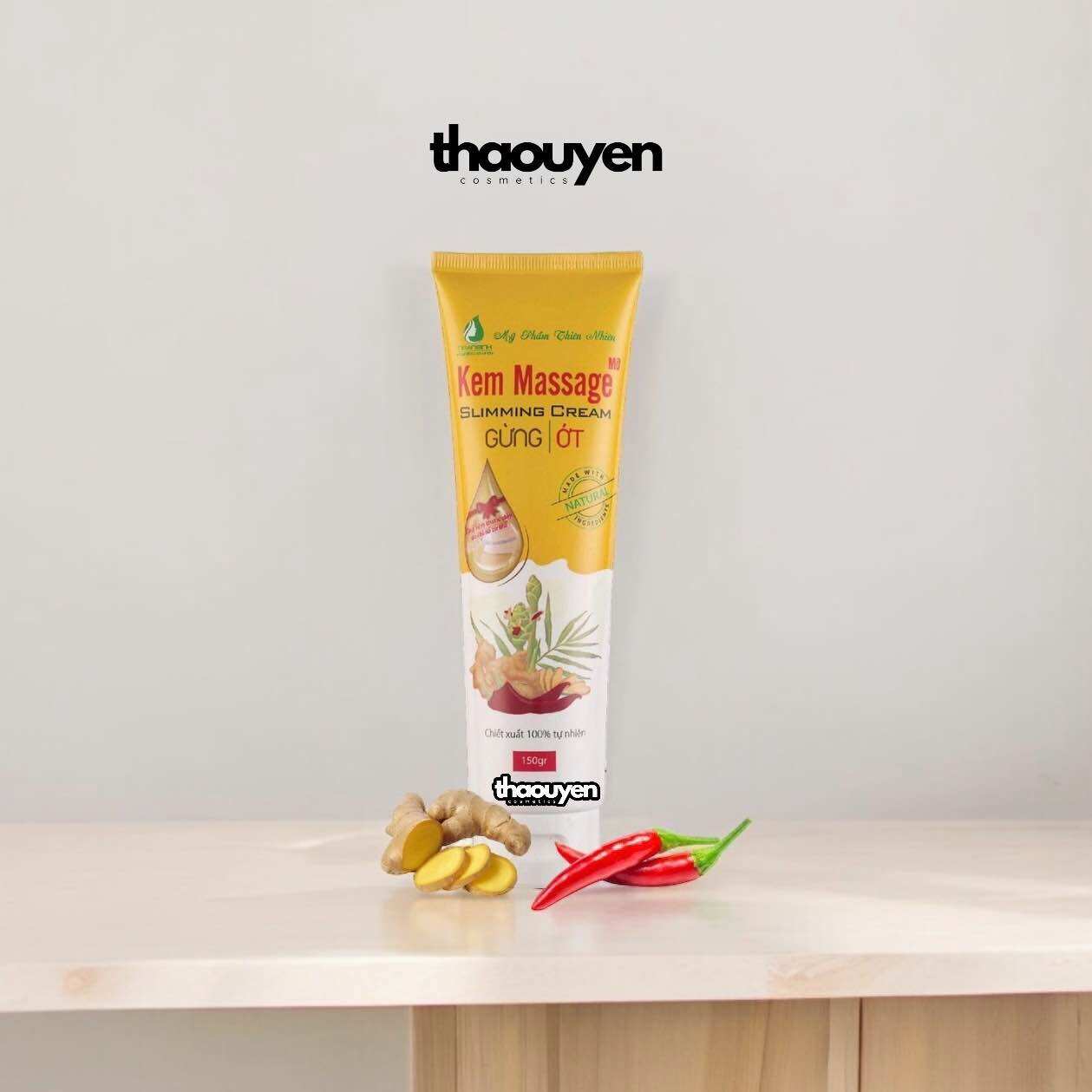 Kem Massage Tan Mỡ Ngân Bình 150g Chiết Xuất Gừng Ớt Hỗ Trợ Làm Săn Chắc Da, Giảm Mỡ Bụng, Tay, Chân...