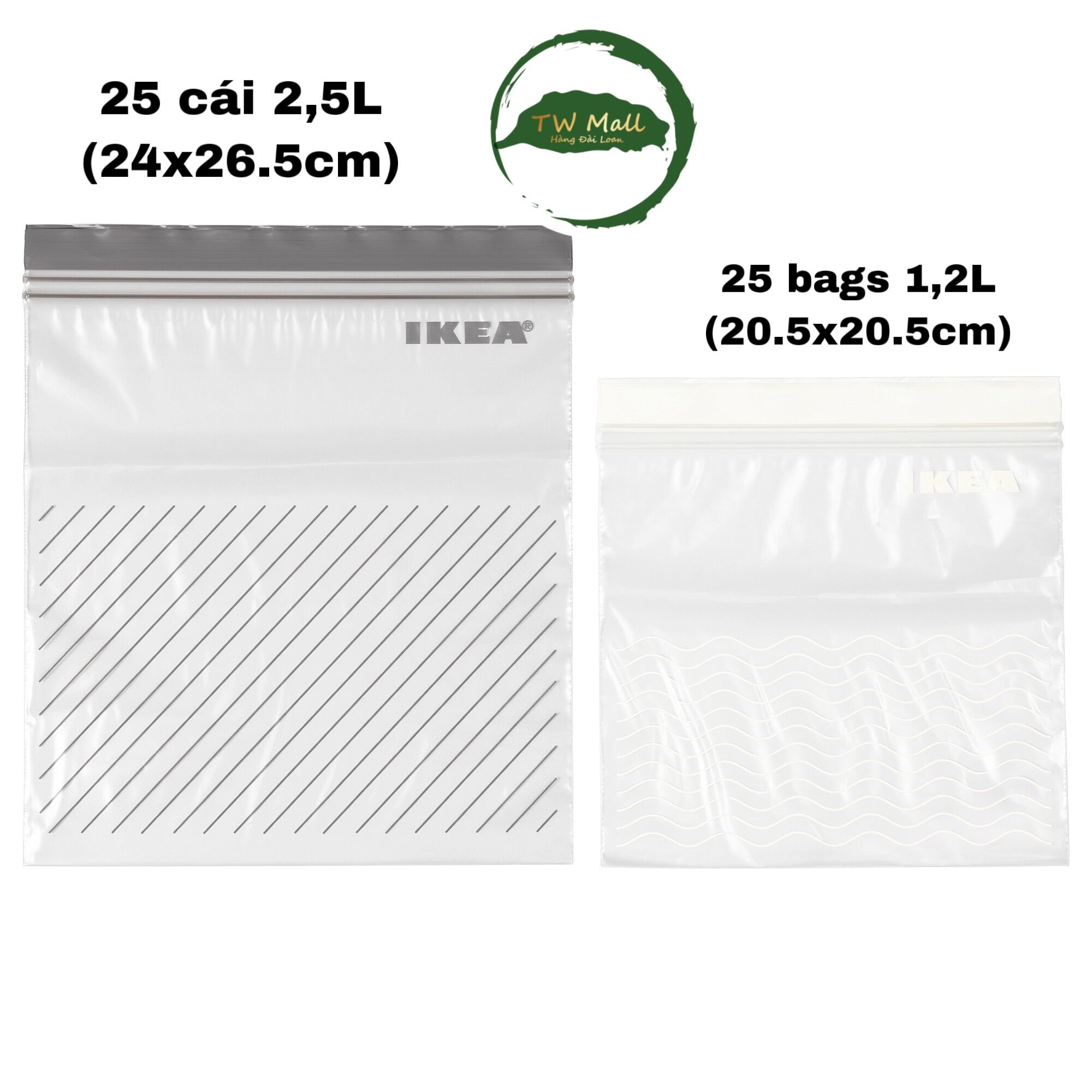 HỘP 50 TÚI ZIP LOCK IKEA ISTAD (2,5L + 1,2L)- TW Mall