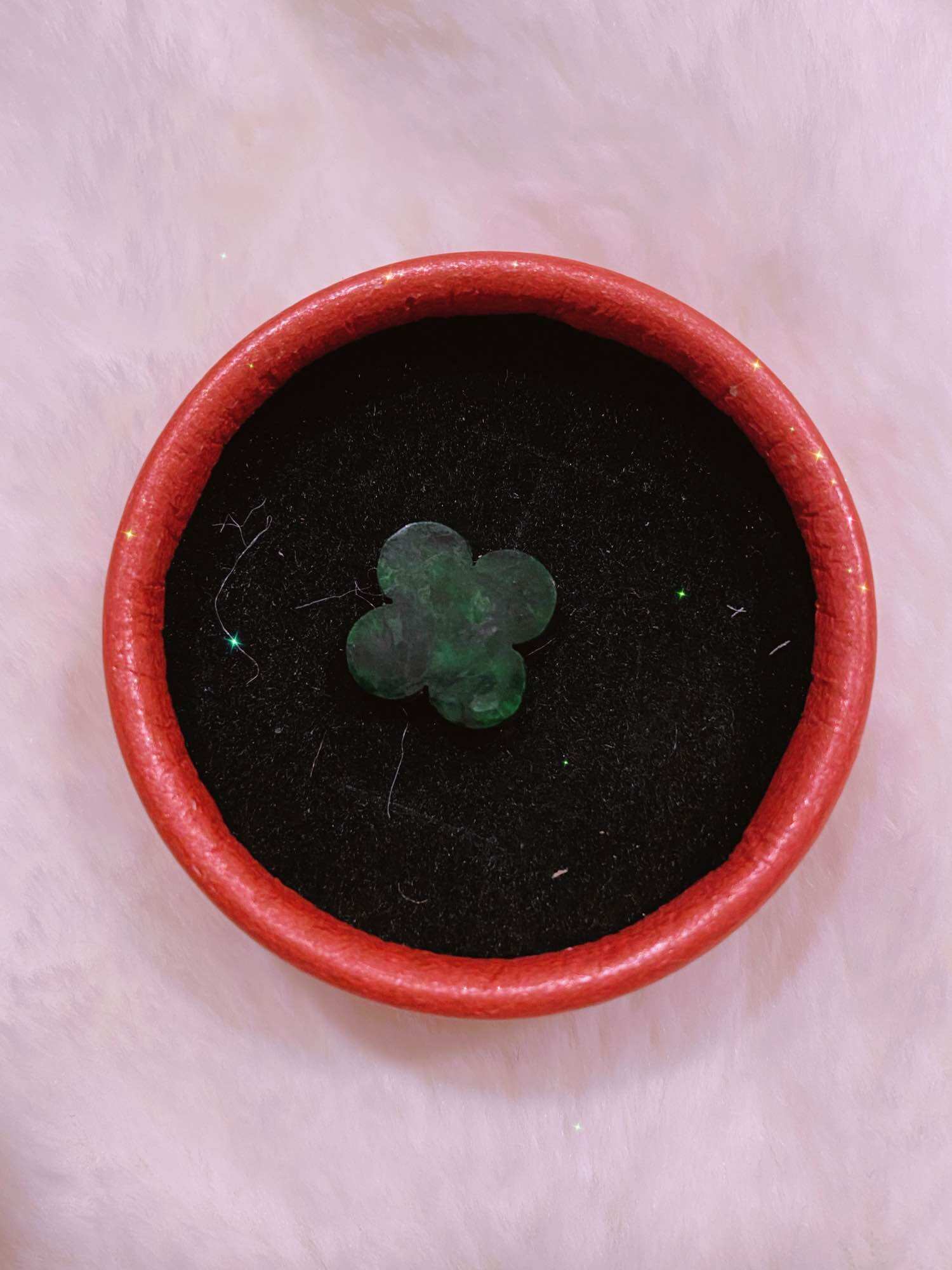 Mặt cỏ 4 lá may mắn đá ngọc cẩm thạch thiên nhiên làm mặt dây chuyền vòng đeo tay