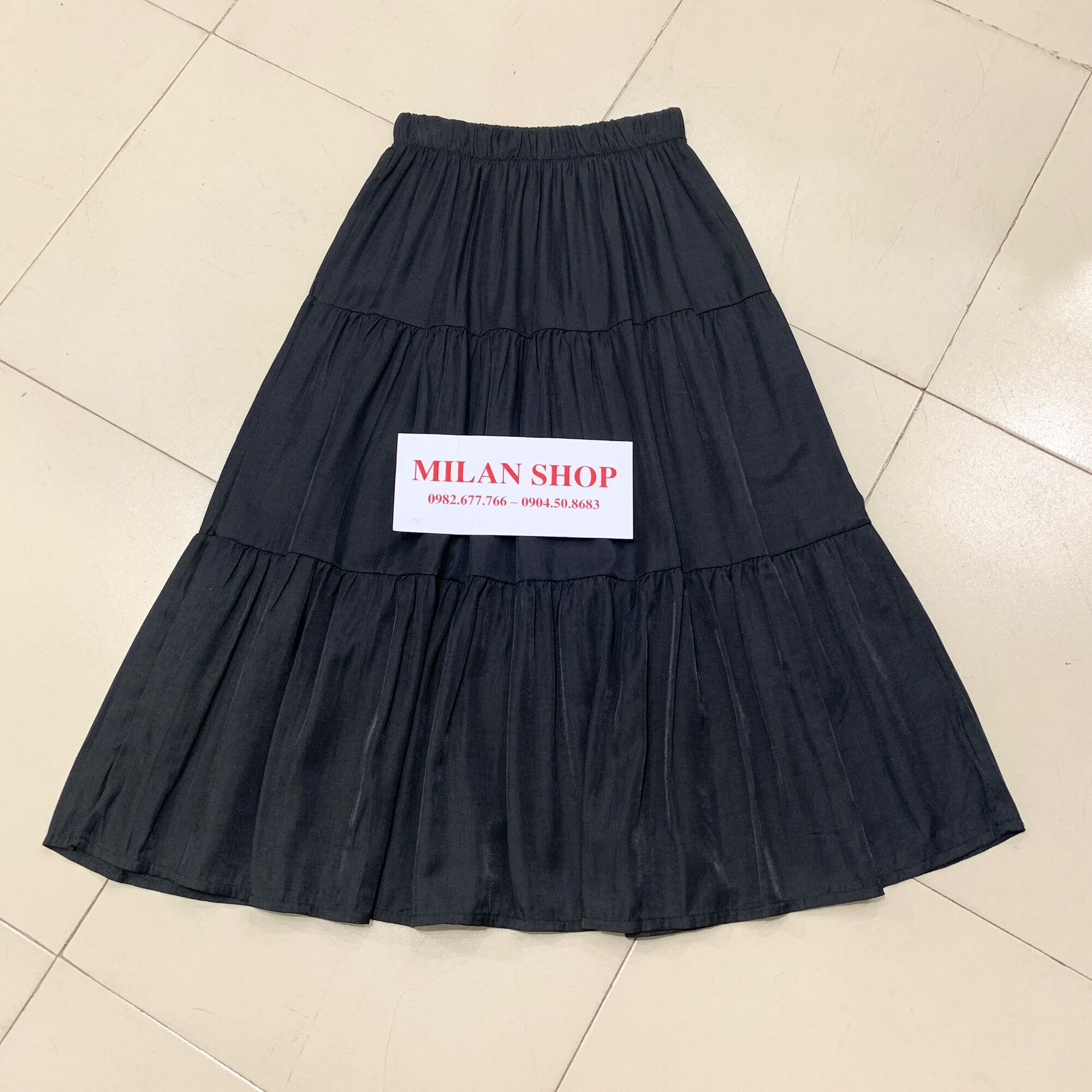 Chân váy lụa dài midi các kiểu Quảng Châu