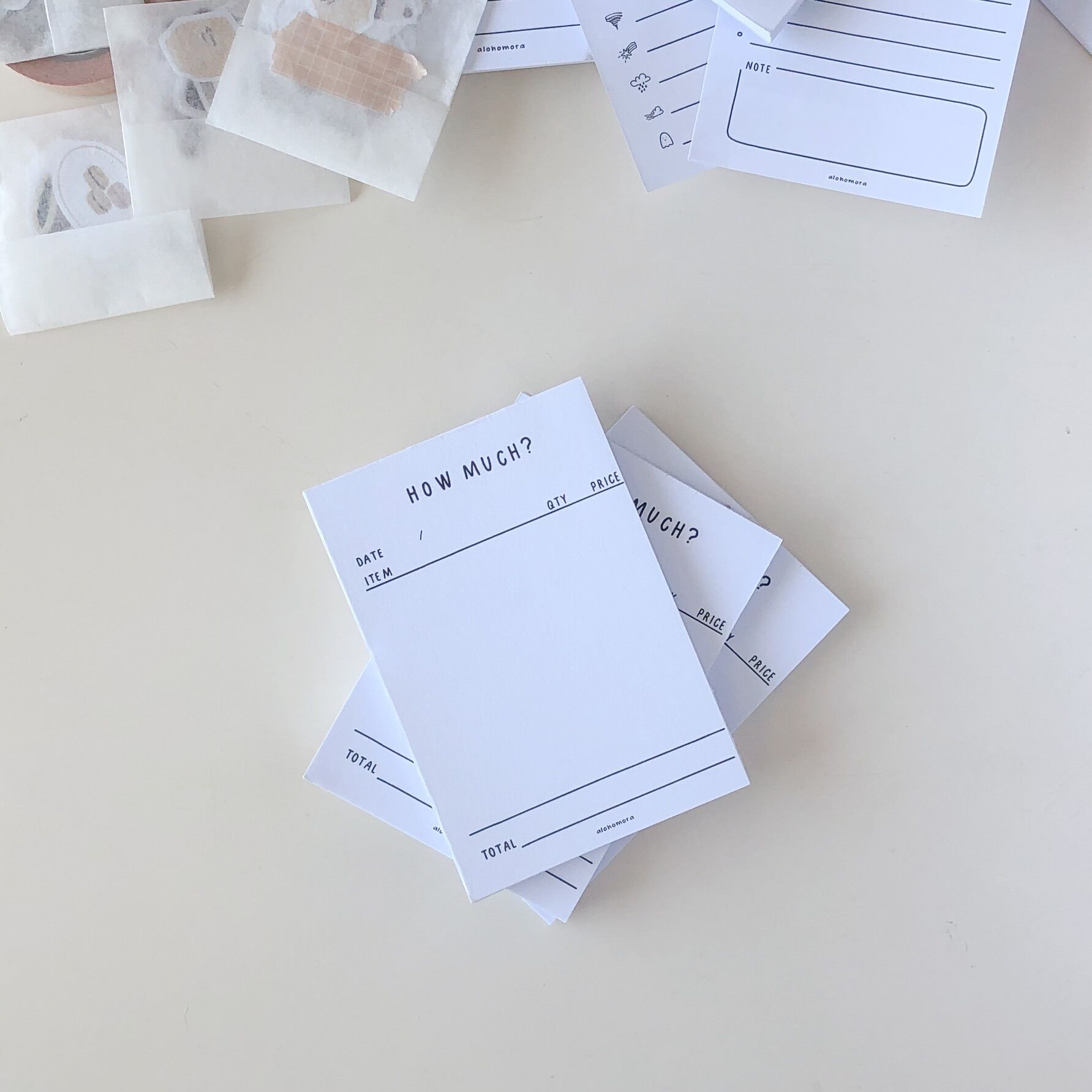 Giấy ghi chú đơn giản how much - notepad