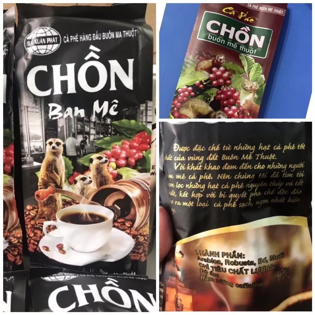 [CÀ PHÊ SẠCH THƠM NGON AN TOÀN   ] 1 kg cà phê chồn rang xay pha phin  ban mê