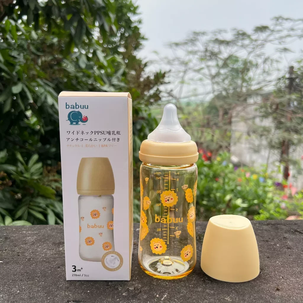 (Tặng núm ti thay thế) Bình sữa Babuu PPSU cổ rộng 170ml/270ml (Phiên bản giới hạn)