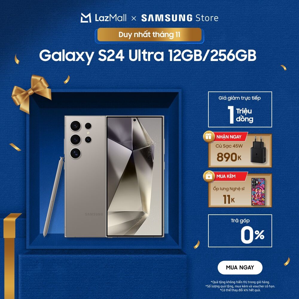 [Giao hàng sau 20 ngày] Điện thoại Samsung Galaxy S24 Ultra 12GB/256GB - Độc Quyền Online