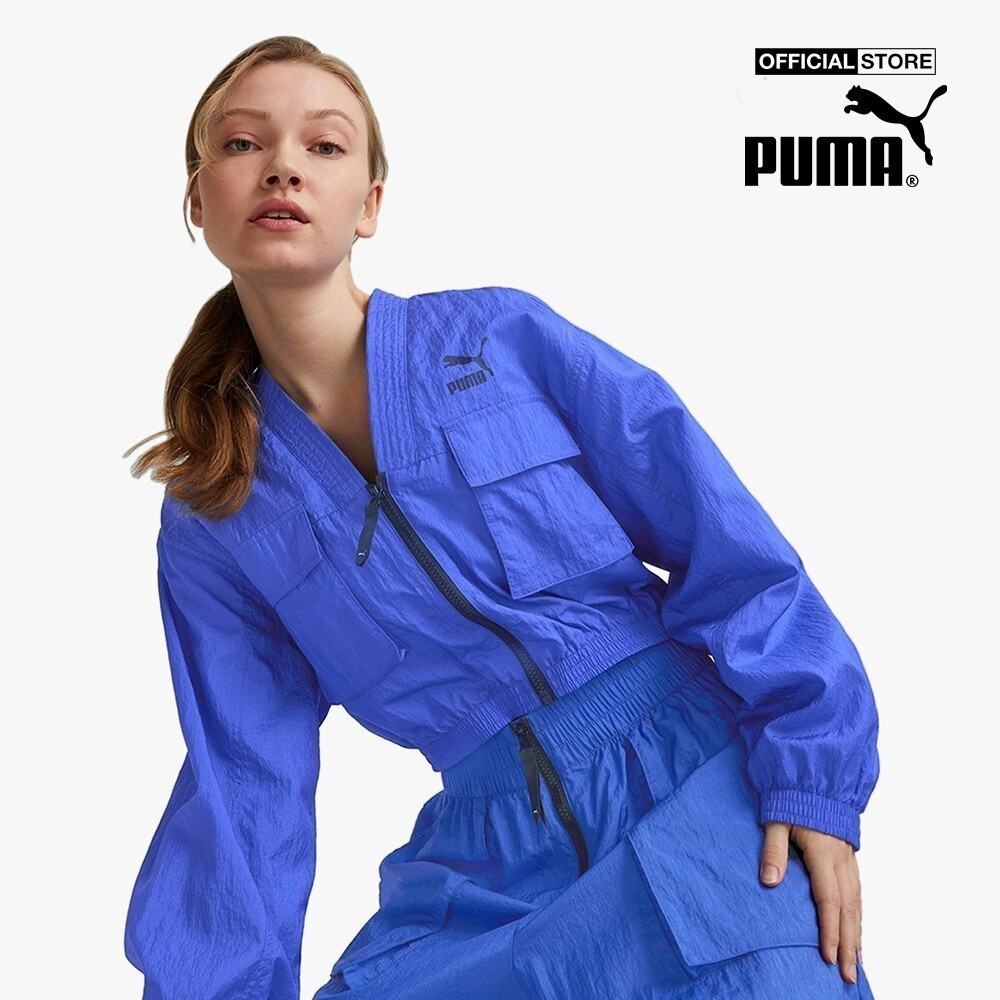 PUMA - Áo khoác croptop nữ tay dài phối zip thời trang 538340-92