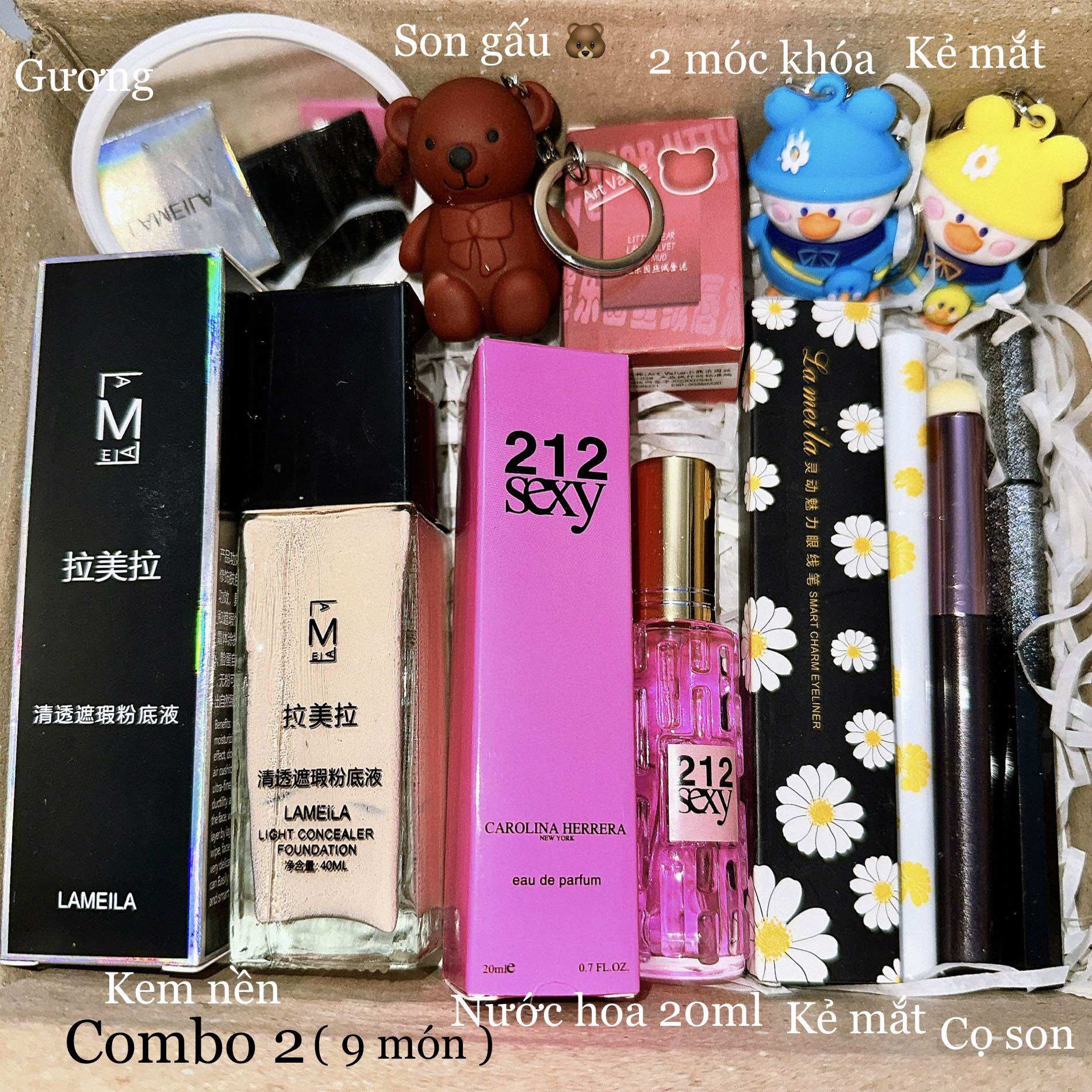 SET QUÀ TẶNG 9 MÓN, SET QUÀ MAKEUP TẶNG BẠN GÁI