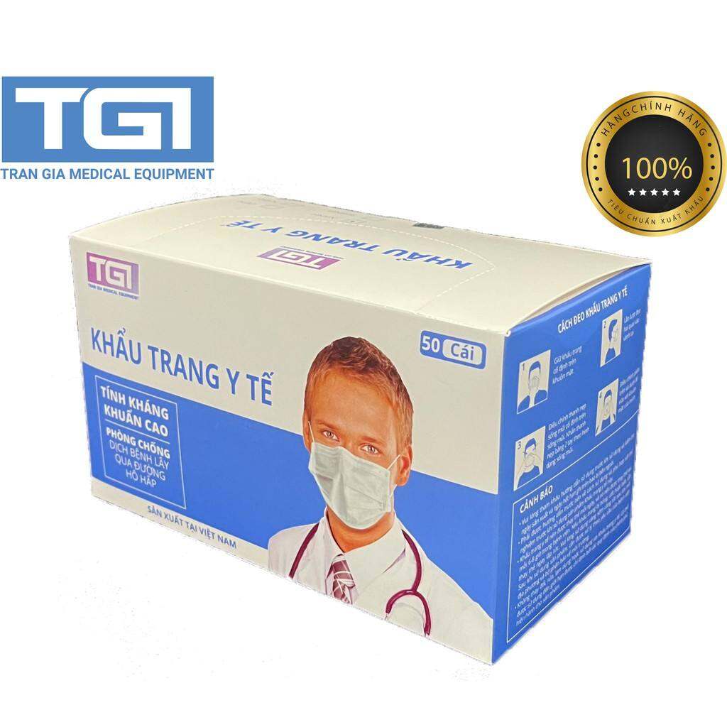 Hộp 50 chiếc khẩu trang y tế 4 lớp kháng khuẩn TGI-Hàng chính hãng