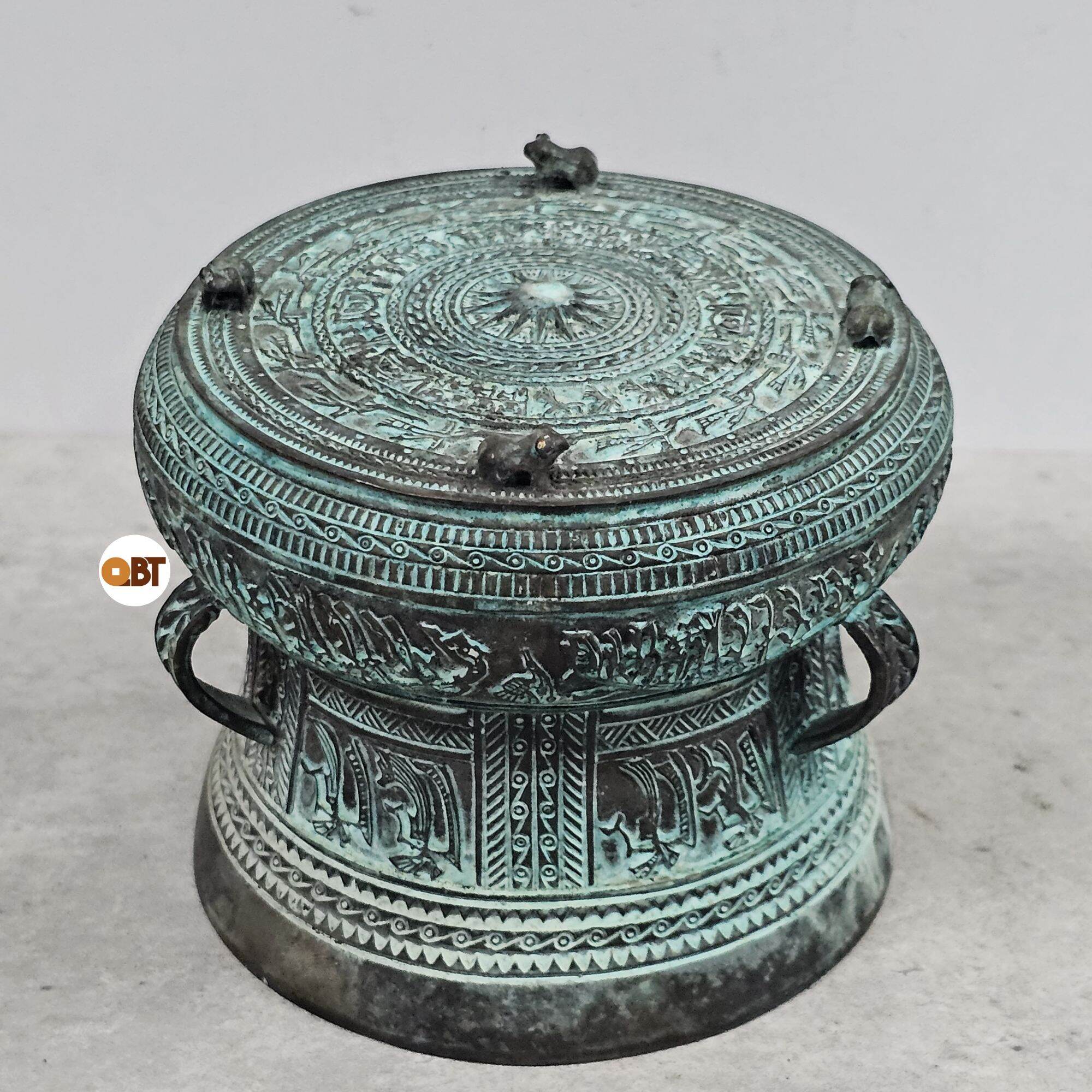 Trống đồng đông sơn mini bằng đồng phong thuỷ