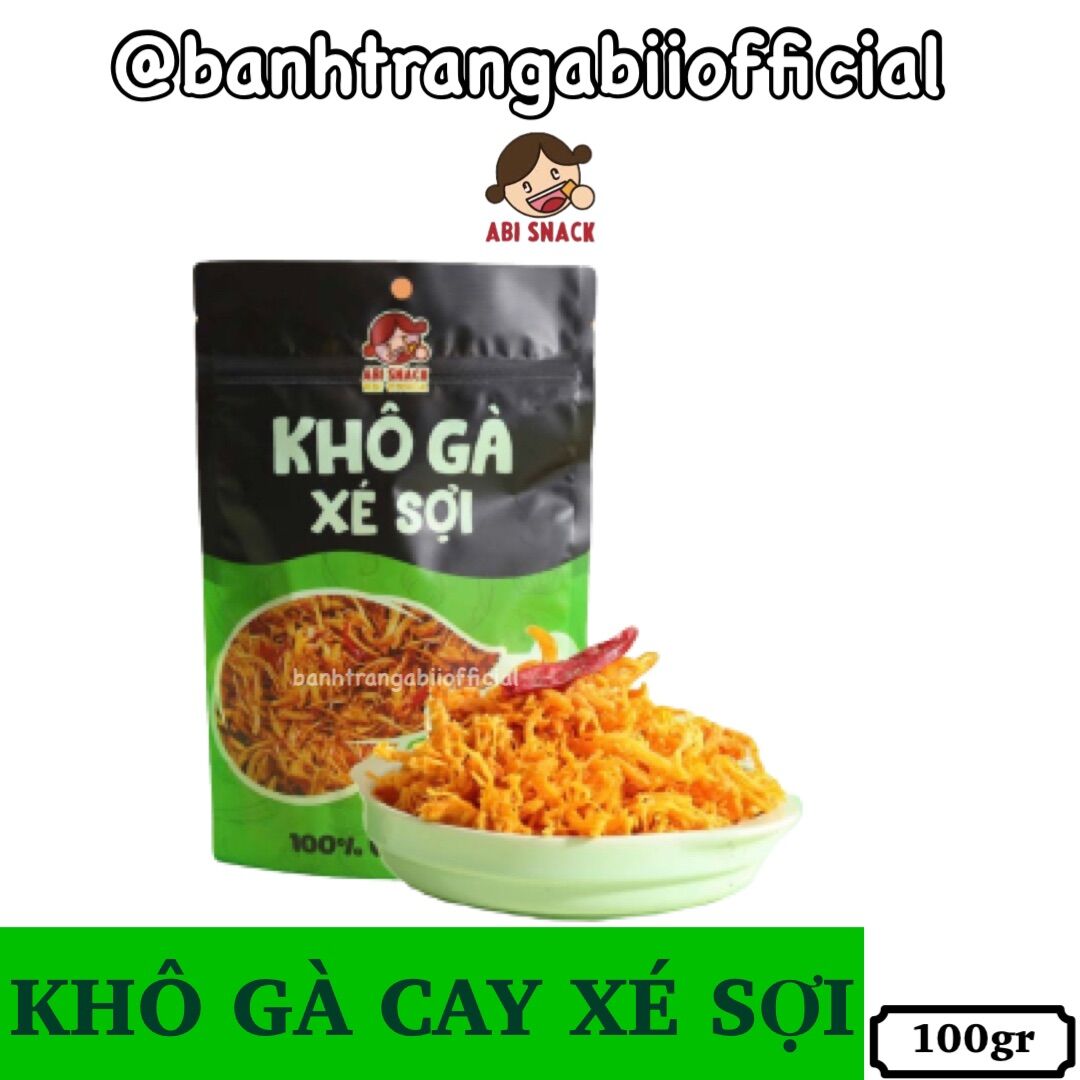 Khô gà cay bơ tỏi xé sợi Abi