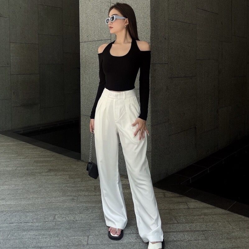 Áo croptop hở vai tay dài