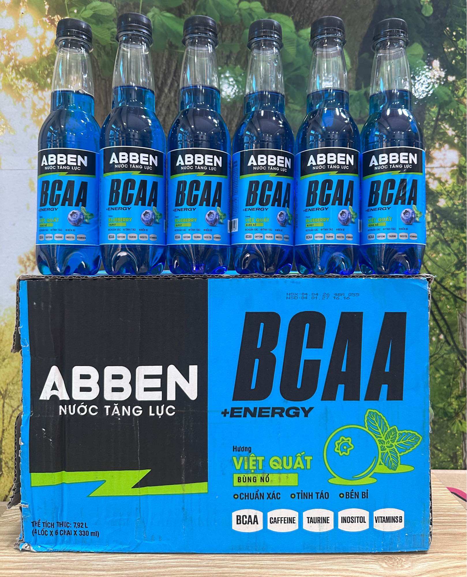 1 Thùng Nước tăng lực Abben vị Việt Quốc /24 Chai *330ml