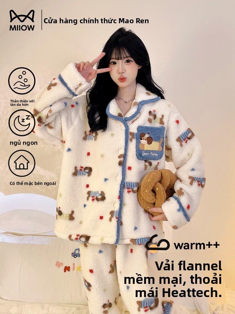 [MiiOW | Cartoon Thickened Flannel Women's Sleepwear Set,MiiOW | Cartoon Thickened Flannel Women's Sleepwear Set,] Giá 697,000 Đồng*Miễn phí vận chuyển