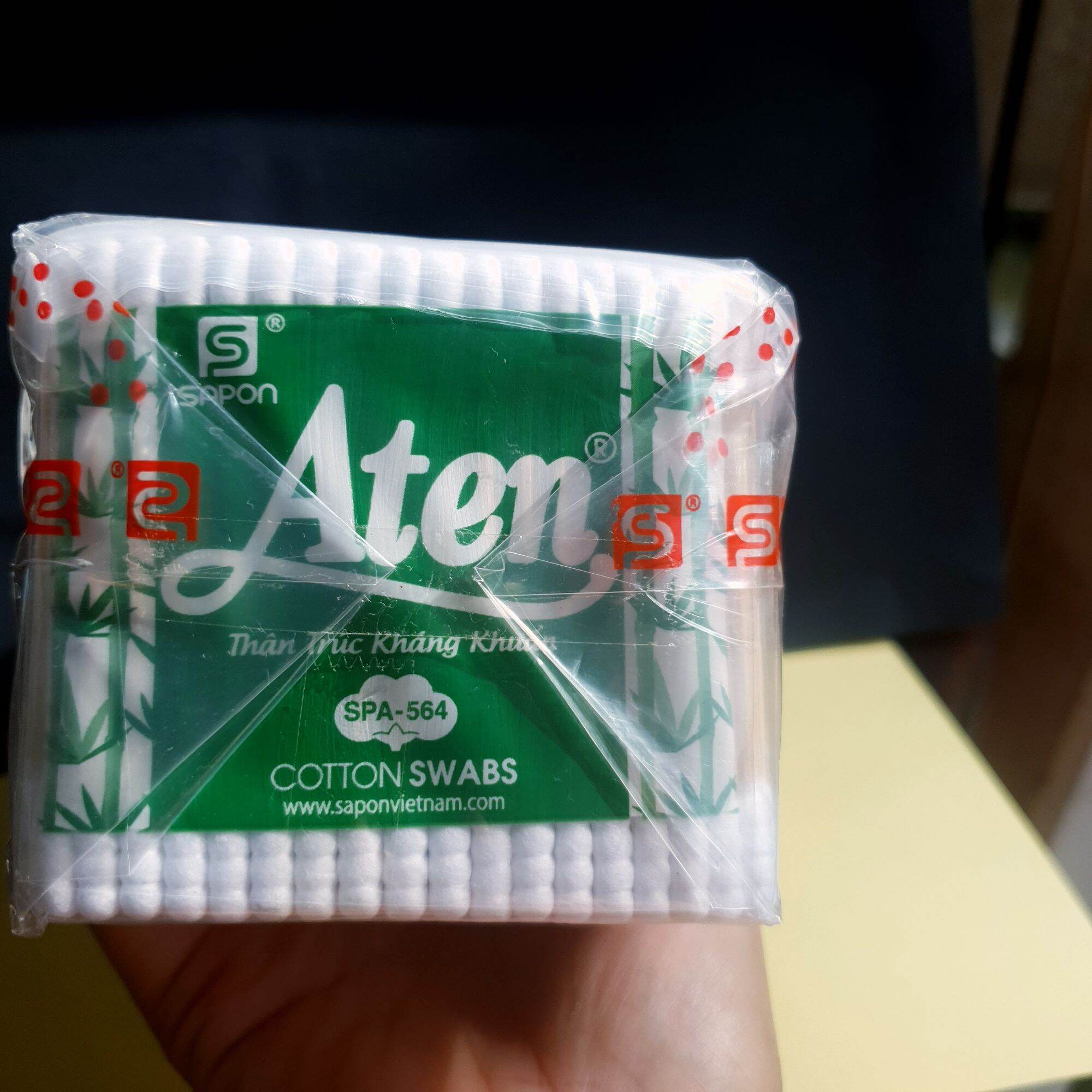 Tăm bông ngoái tai người lớn thân trúc kháng khuẩn anten 12 gói x 90 cây _chị vịt shop