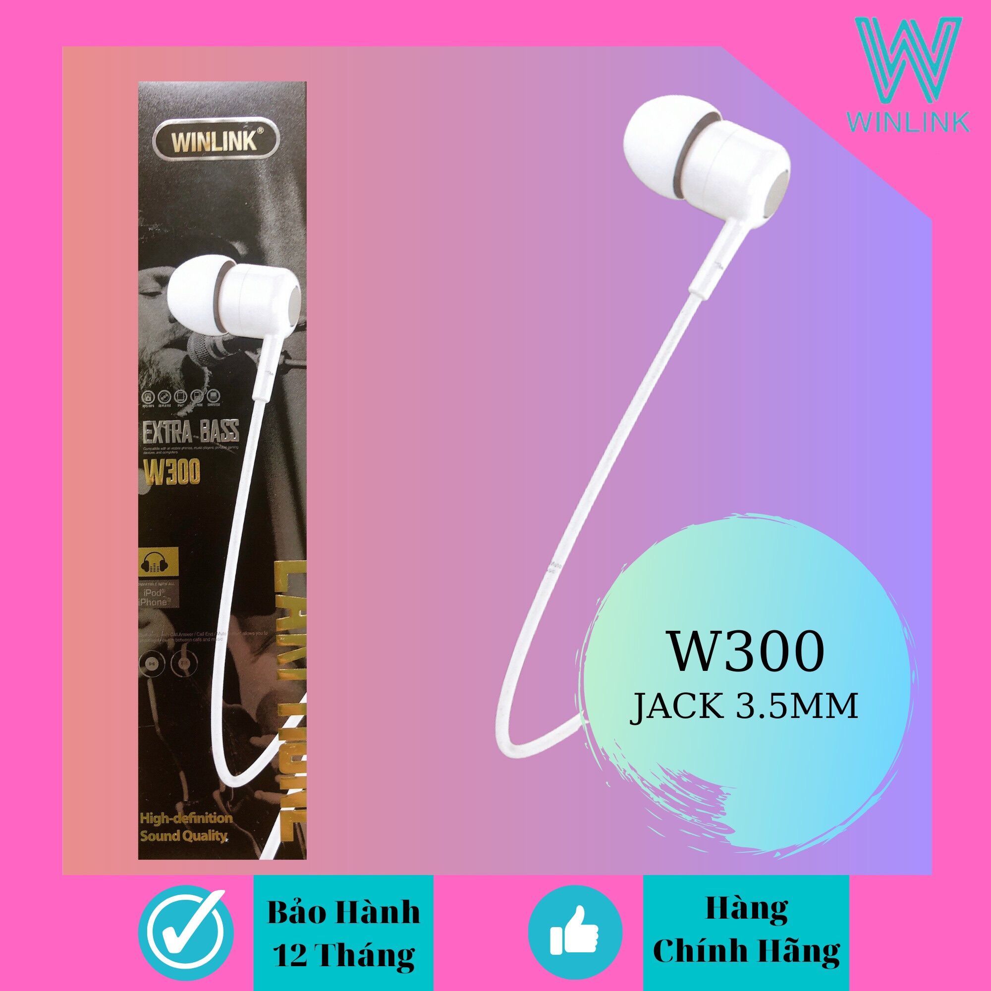 Tai Nghe Winlink W300 (Samsung, Oppo, Vivo, Vsmart)