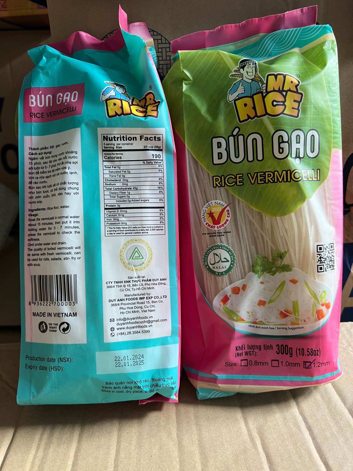 Bún gạo Mr.Rice sợi 1.2mm túi 300gr