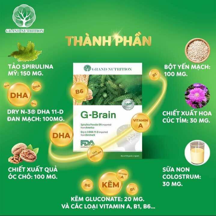 Cốm trí não g brain hộp 30 gói