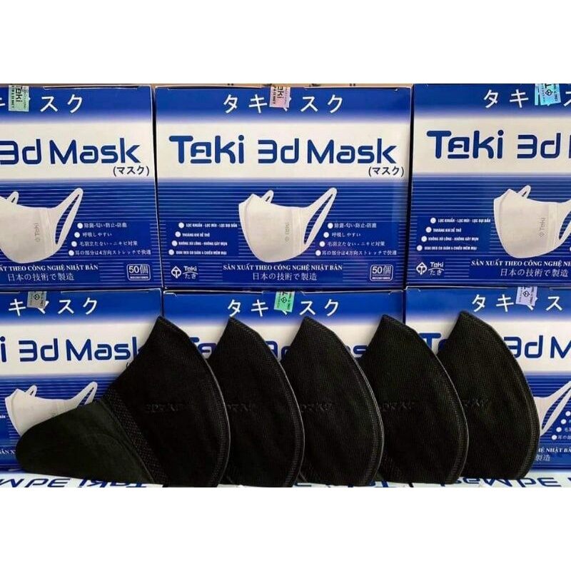 Khẩu trang 3D MASK Màu ĐEN - 3D Mask ĐEN (Hộp 50 cái)