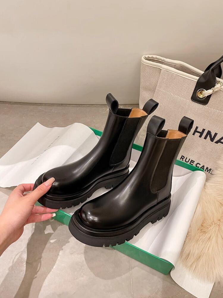 Nữ Giày Chelsea Boot Martin Đế Dày Chính Hãng Da Mùa Thu Mùa Đông Phong Cách Anh Giày Chelsea Boot N